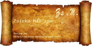 Zsirka Múzsa névjegykártya
